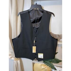 NWT Men’s MK Michael Kors Black Adjustable Back Button Suit Vest Style KAROV
